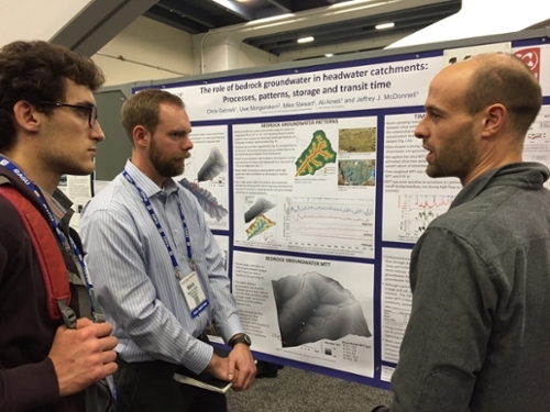 Chris had a lively poster session talking about his PhD research on the role of bedrock groundwater.