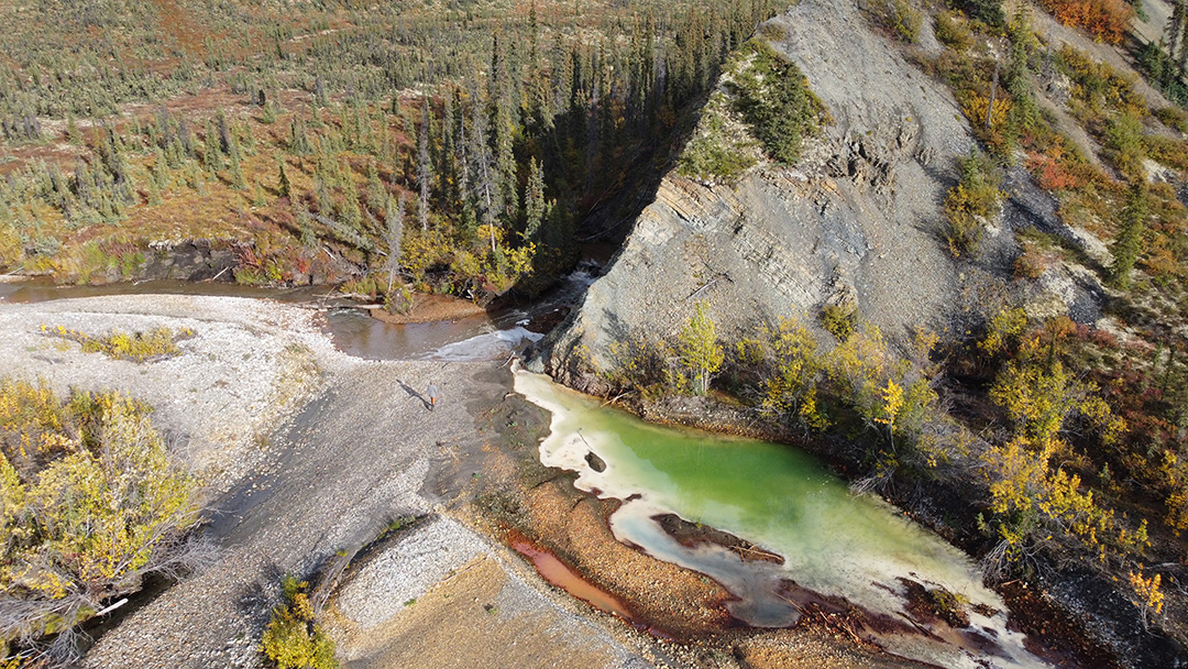 Example of the impacts from acid-rock drainage (ARD) in Yukon, Canada (Photo: Elliott Skierzkan)