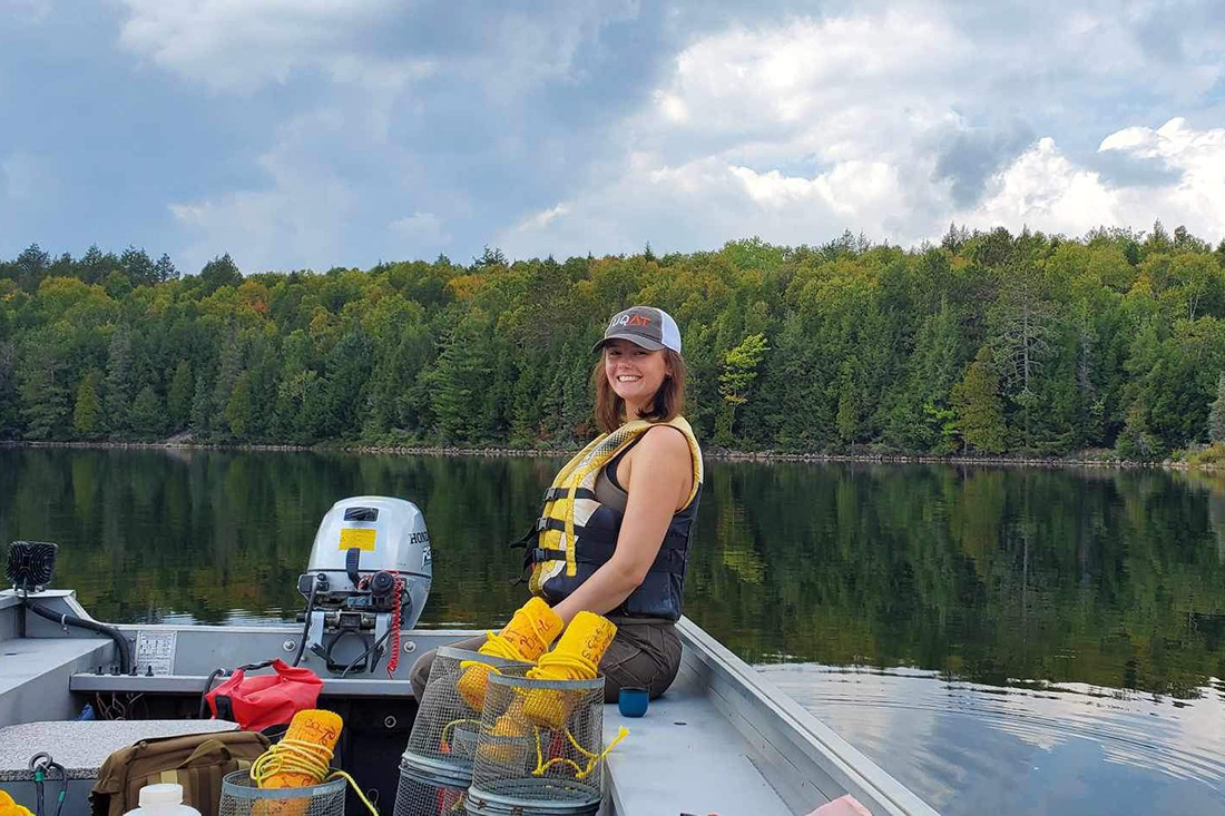 Sam Lucy Behle doing fieldwork
