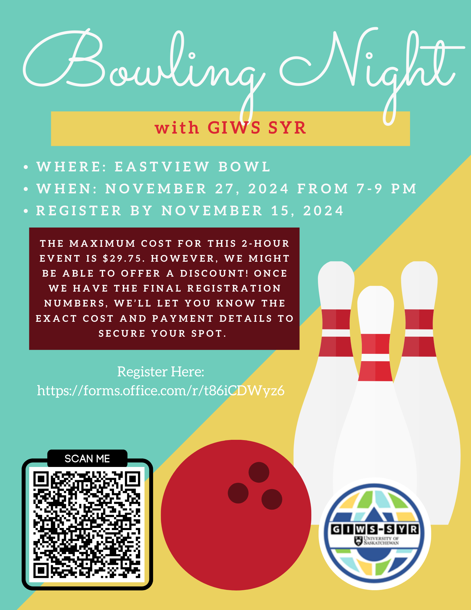 Bowling night advertisement