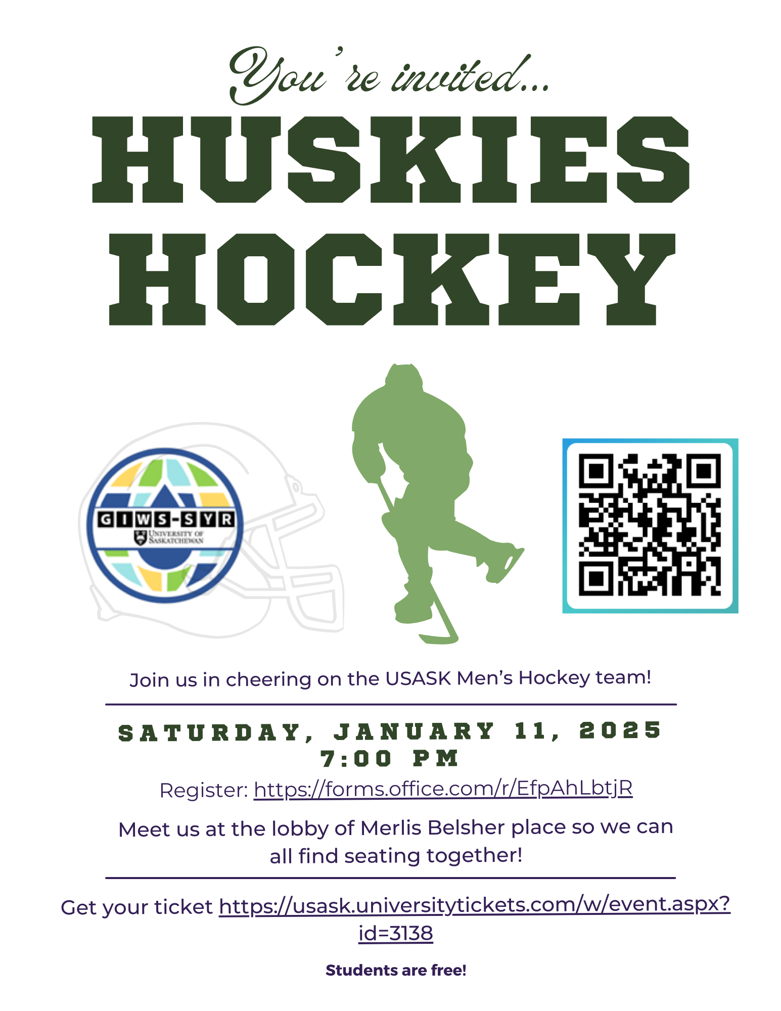 Invitation to a Hockey huskies game